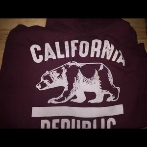 💛 California Republic Hoodie Maroon